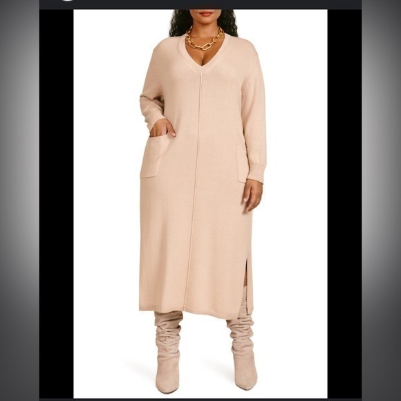 11 Honore Dresses & Skirts - 11 • Honore’ Nola cashmere V neck long sleeve double pocket sweater long dress